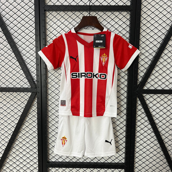 Camiseta y Pantalones para niños Sporting Gijón Home 24/25