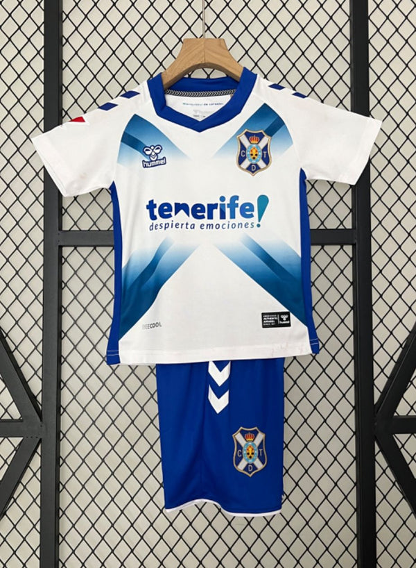 Camiseta y Pantalones para niños CD Tenerife Home 24/25 -  Con Parche LaLiga