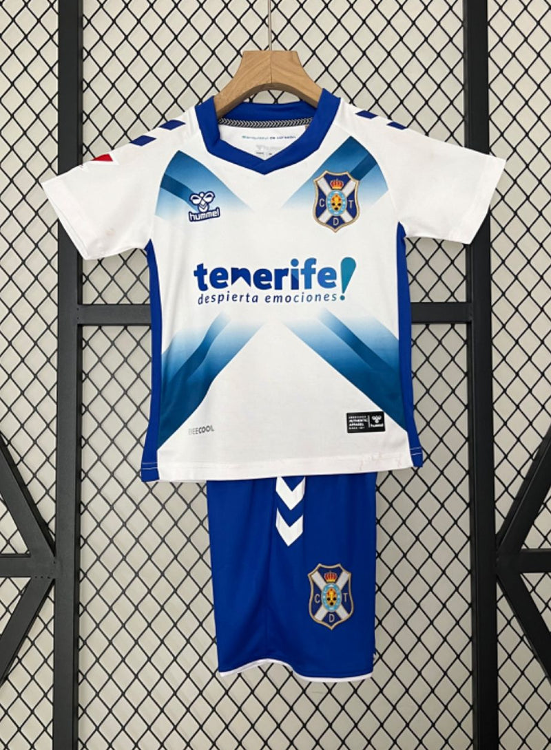 Camiseta y Pantalones para niños CD Tenerife Home 24/25 -  Con Parche LaLiga
