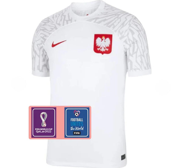 Camiseta Polonia Home Retro 2022 - Con Patch Copa del Mundo