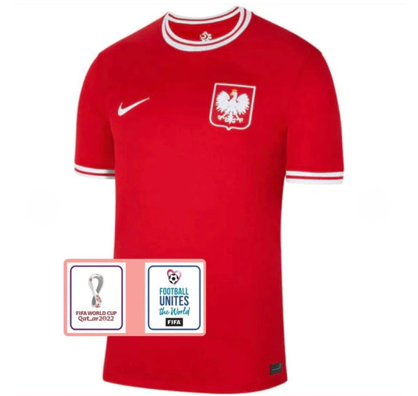 Camiseta Polonia Away Retro 2022 - Con Patch Copa del Mundo